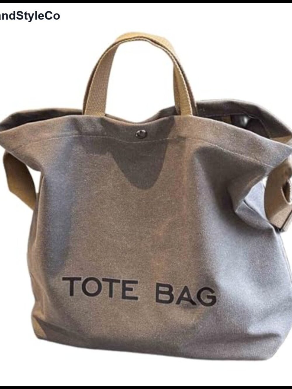 Thickened Canvas Retro Tote Bag Large Commuter Handbag Shoulder Bag